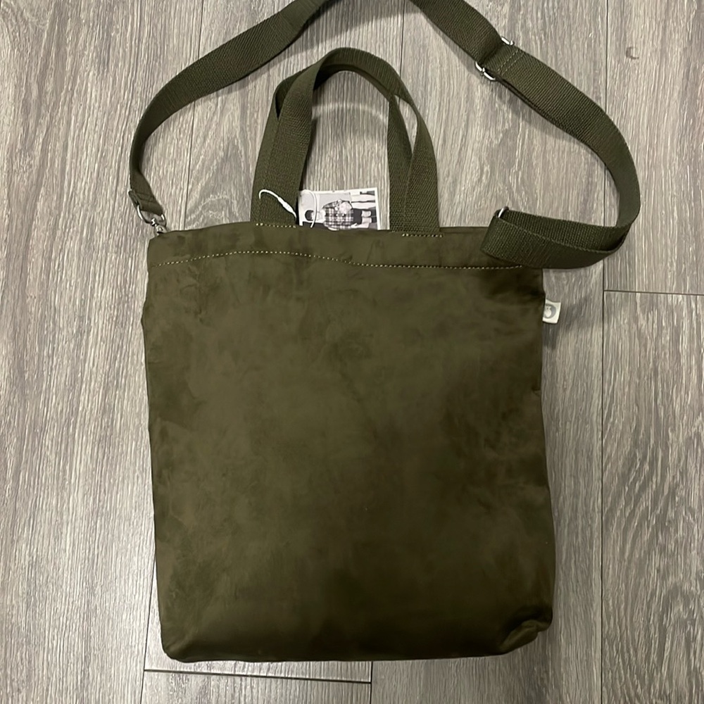 Green suede crossbody/handle bag